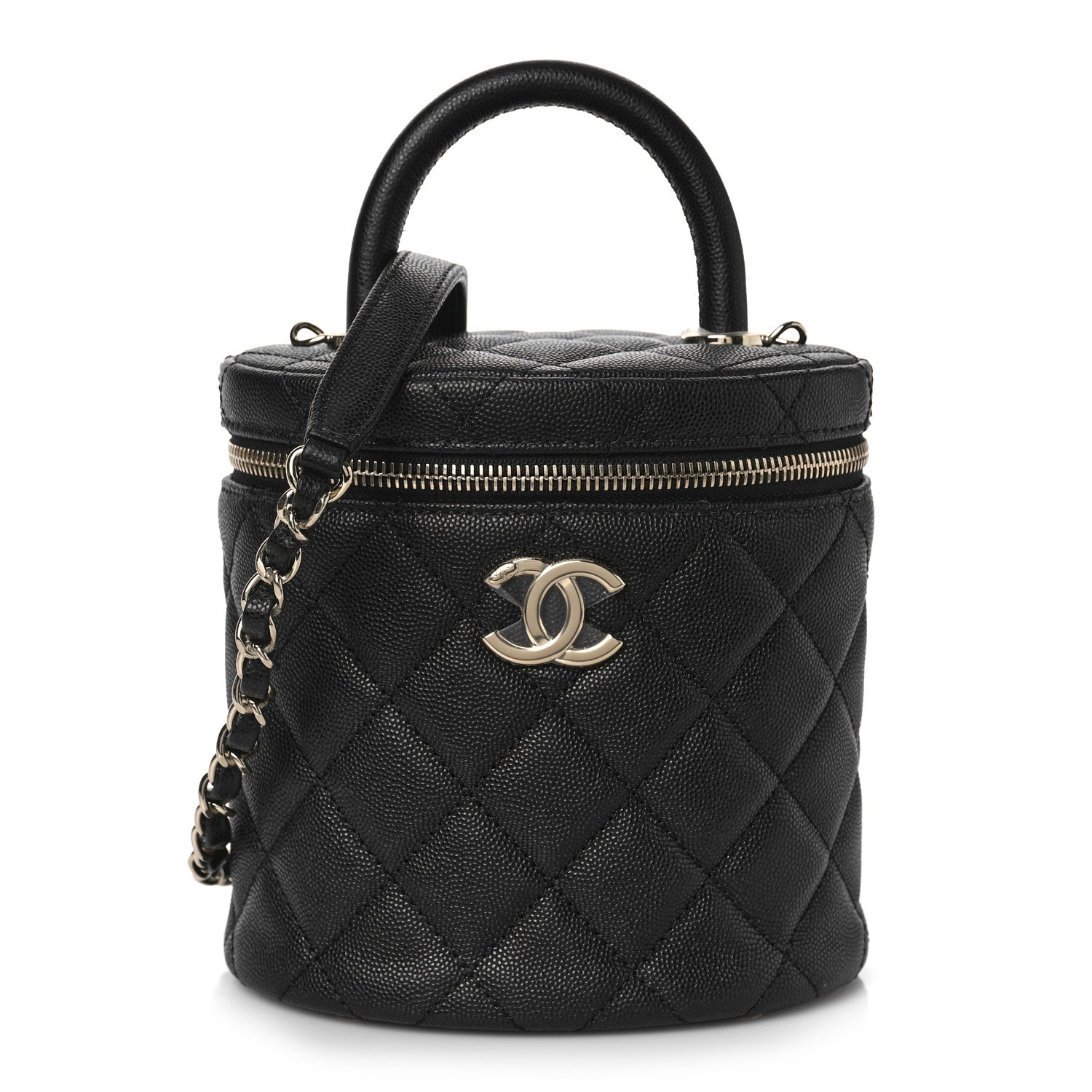 Chanel Caviar Quilted Small Top Handle Vanity Case With Chain Black 1 of 9