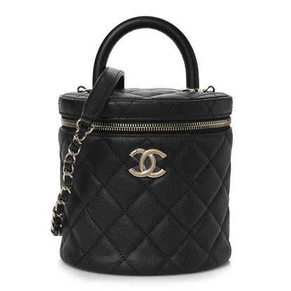 Chanel Caviar Quilted Small Top Handle Vanity Case With Chain Black 1 of 9