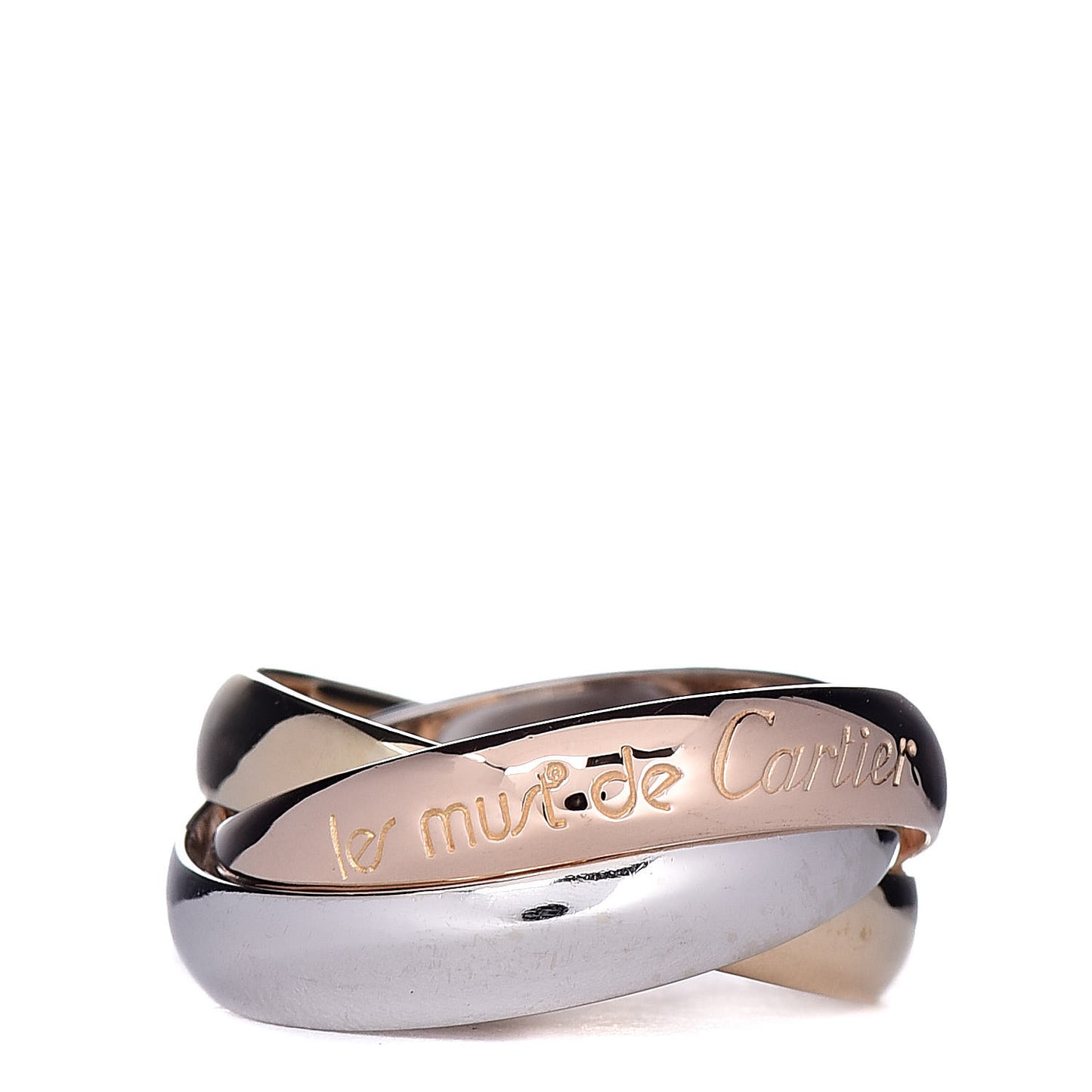18K Pink Yellow White Gold Les Must De Trinity Ring 46 3.75