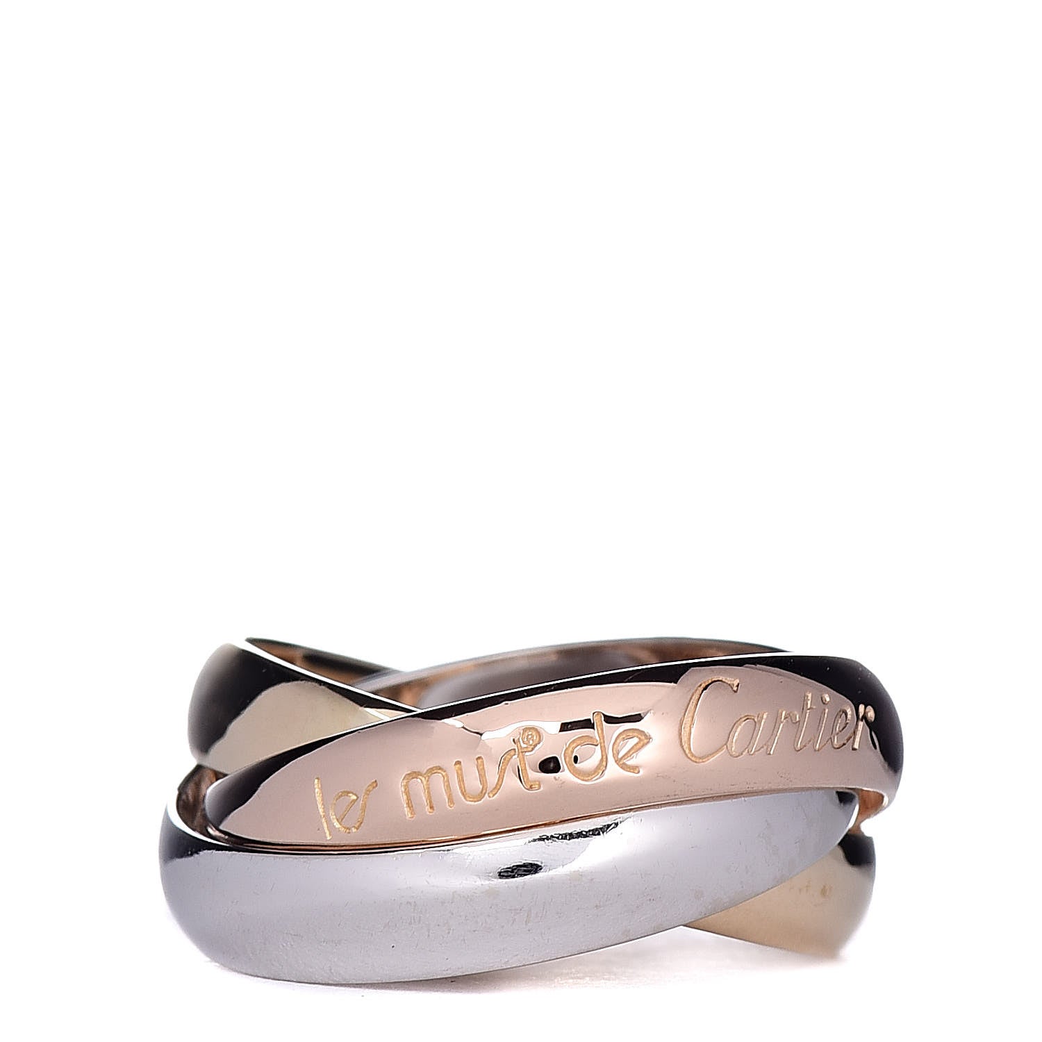Cartier 18K Pink Yellow White Gold Les Must De Trinity Ring 46 3.75 1 of 5