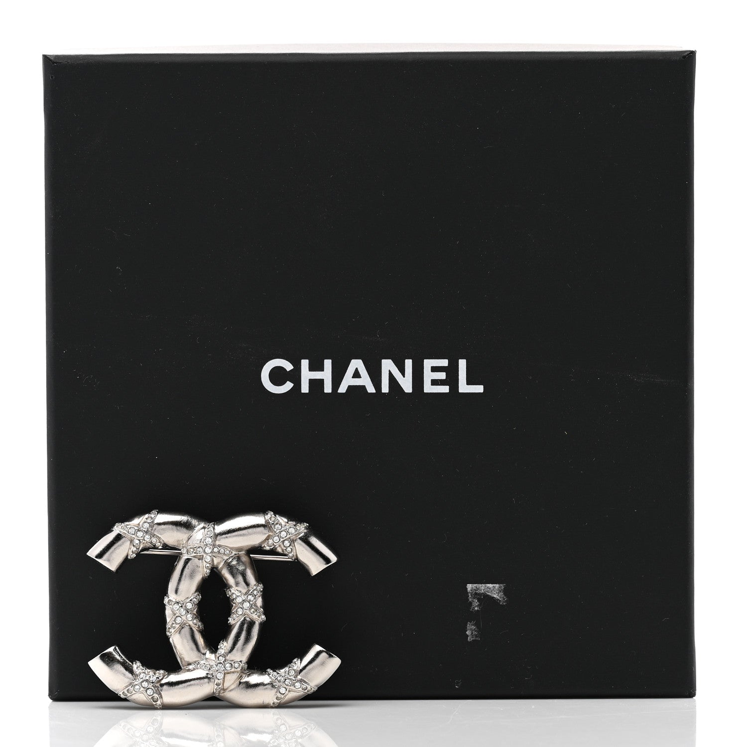 Chanel Crystal CC Brooch Silver 5 of 5