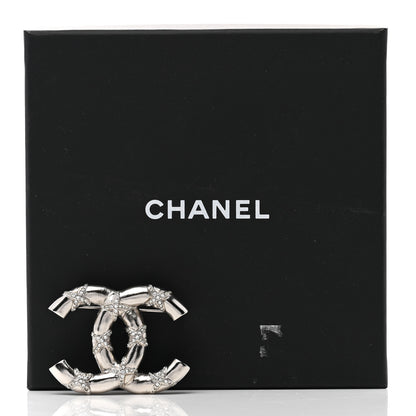 Chanel Crystal CC Brooch Silver 5 of 5