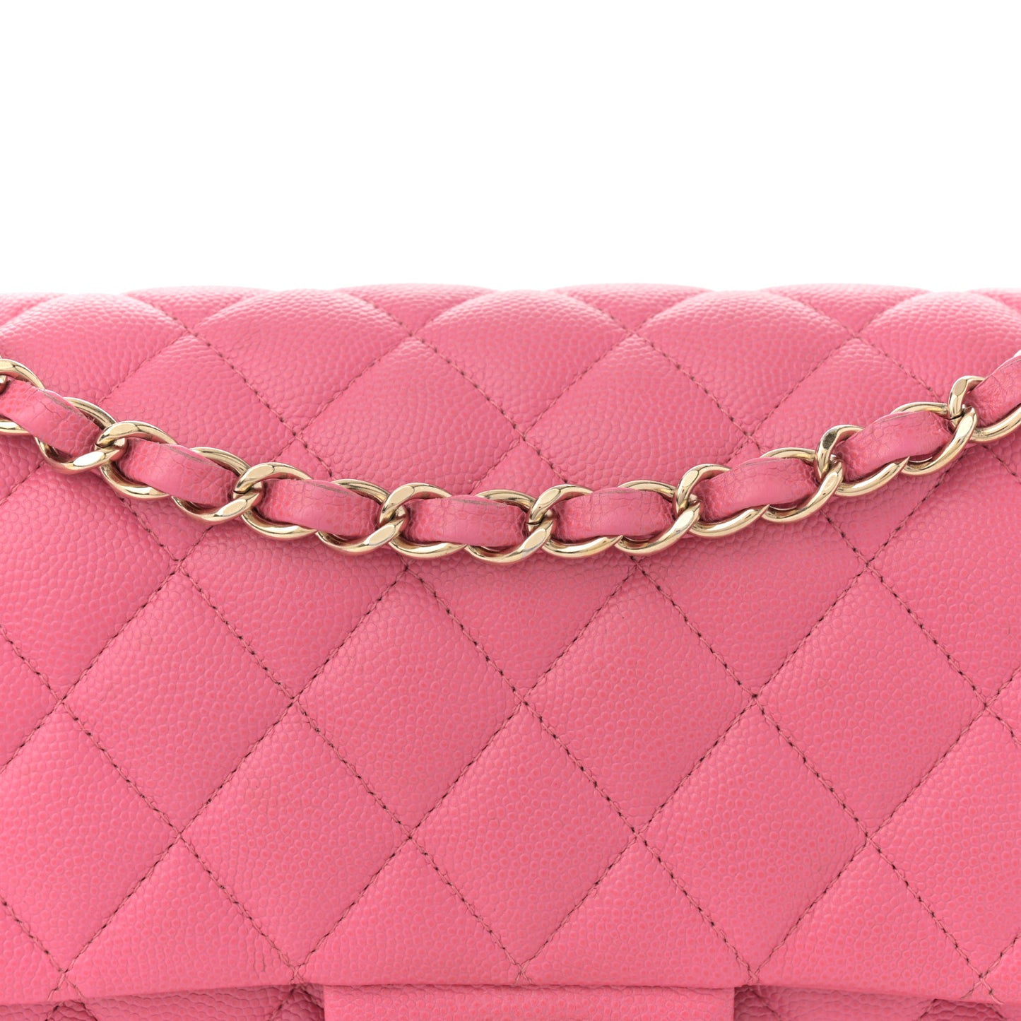 Caviar Quilted Medium Double Flap Pink