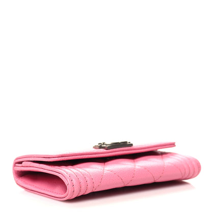 Chanel Caviar Quilted Boy Flap Card Holder Wallet Pink 4 of 9