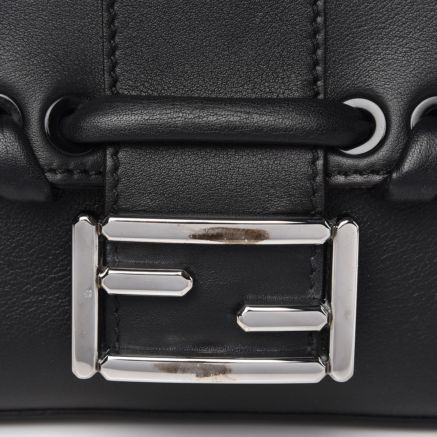 Vitello Dolce Lace Up Baguette Black