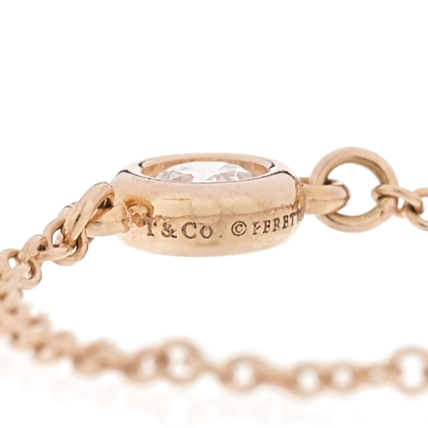 Rose Gold Diamond .07ct Elsa Peretti Diamonds By The Yard Ring  54 7