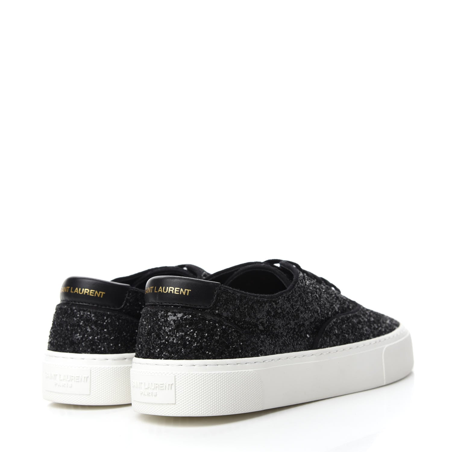 Saint Laurent Calfskin Crystal Glitter Venice Low Top Sneakers 39.5 Black 4 of 9
