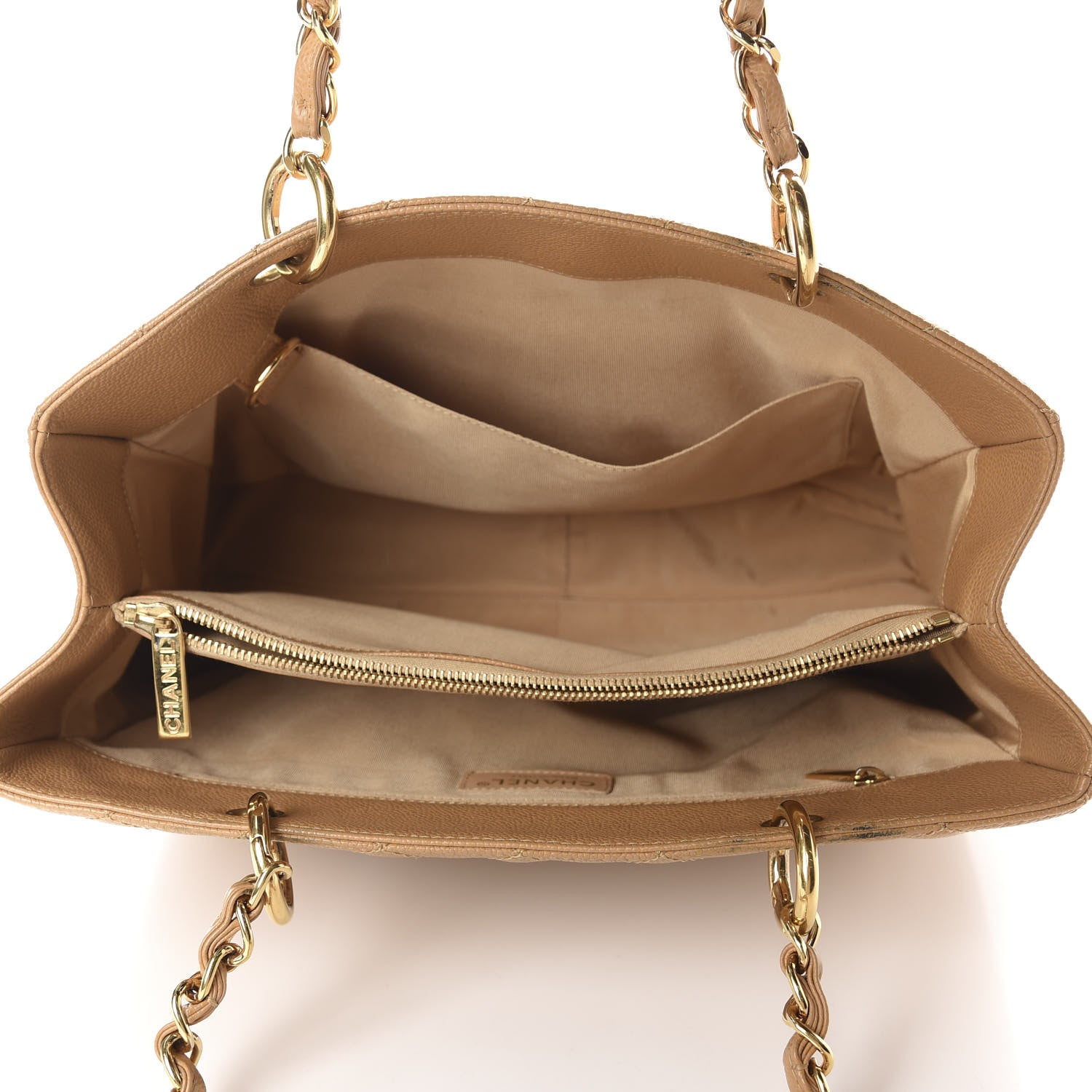 Chanel Caviar Quilted Grand Shopping Tote GST Beige 5 of 14
