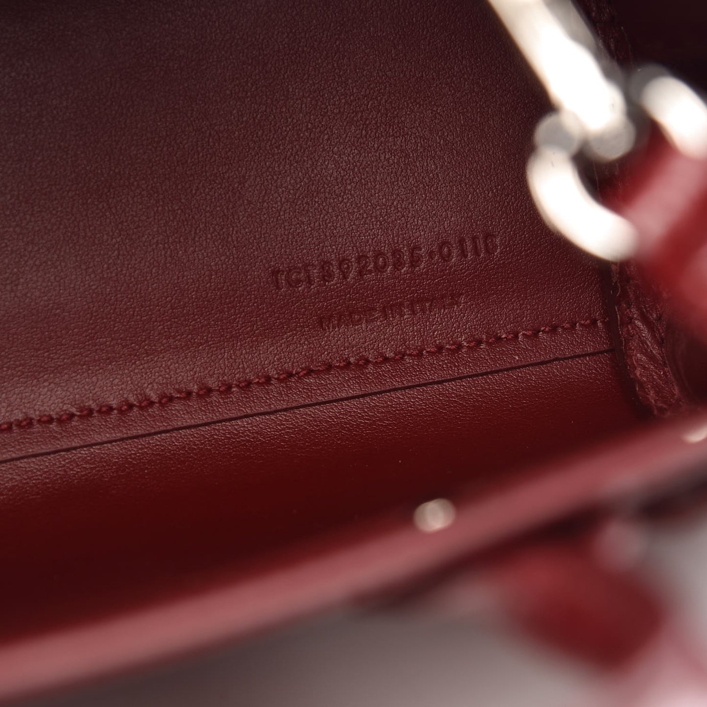 Calfskin Crocodile Embossed Nano Sac De Jour Dark Red