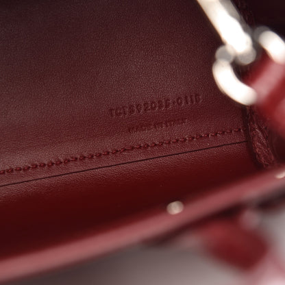 Saint Laurent Calfskin Crocodile Embossed Nano Sac De Jour Dark Red 7 of 7