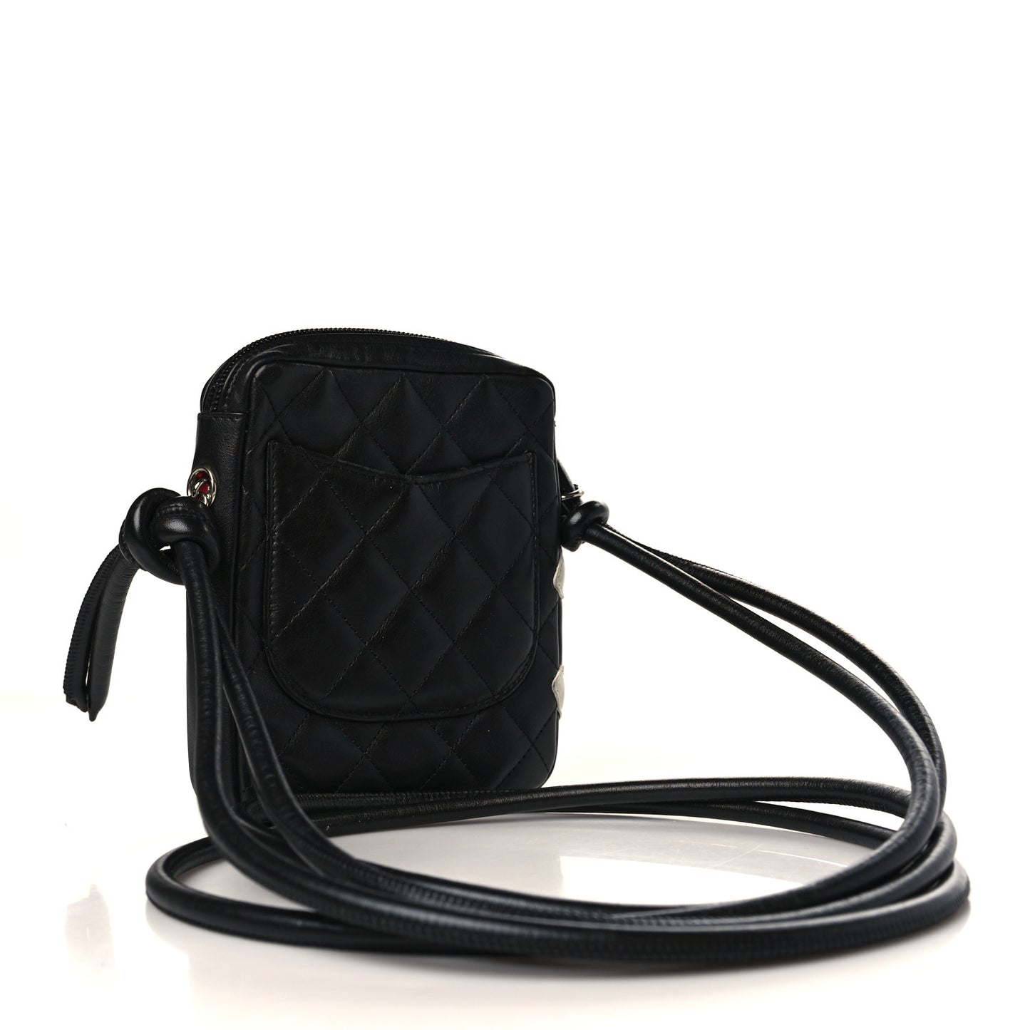 Calfskin Quilted Small Cambon Messenger Black White