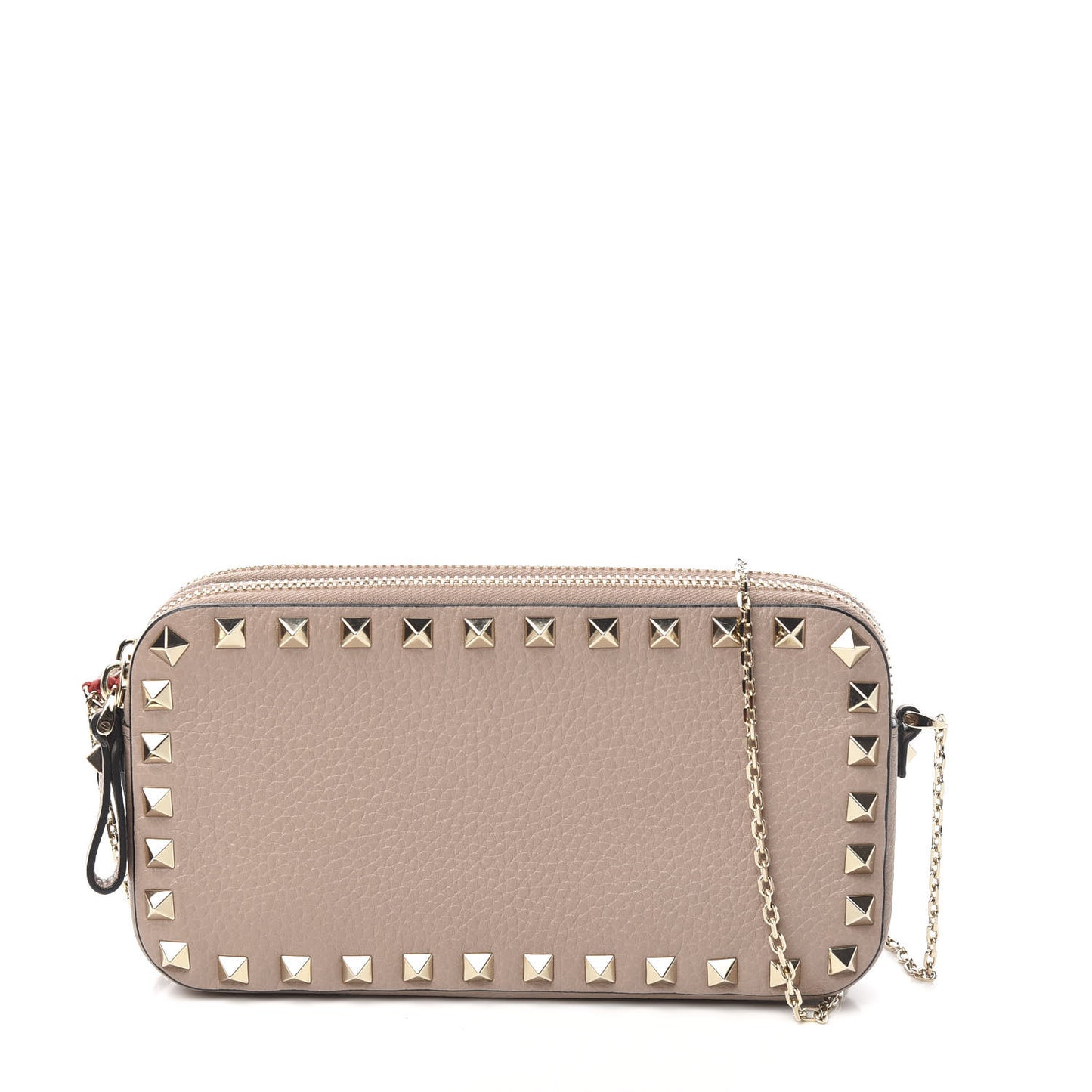 Calfskin Rockstud Small Chain Shoulder Bag Poudre
