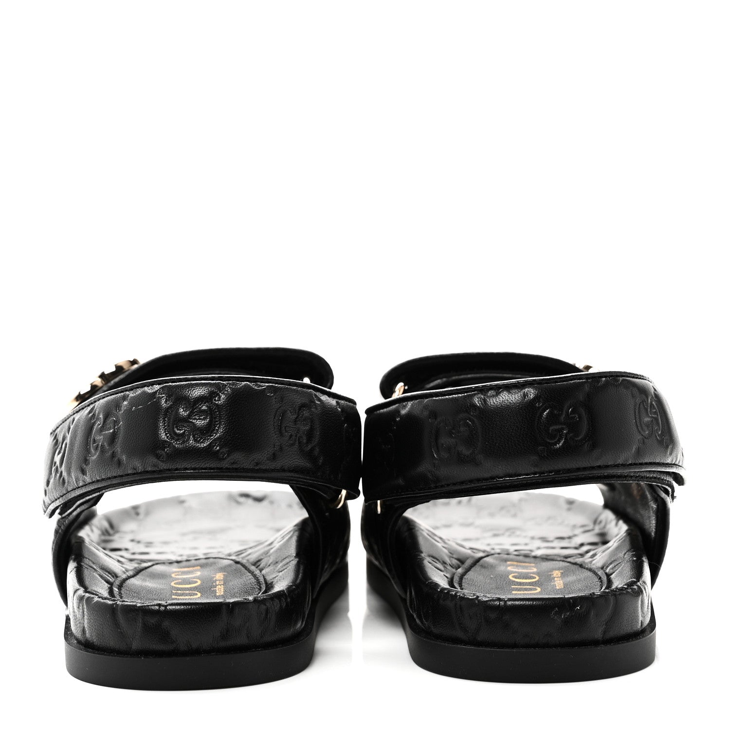 Gucci Guccissima GG Embossed Womens Sandals 35 Black 1880660