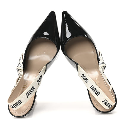 Christian Dior Patent Ribbon J'Adior Slingback 100mm Pumps 41 Black 2 of 9