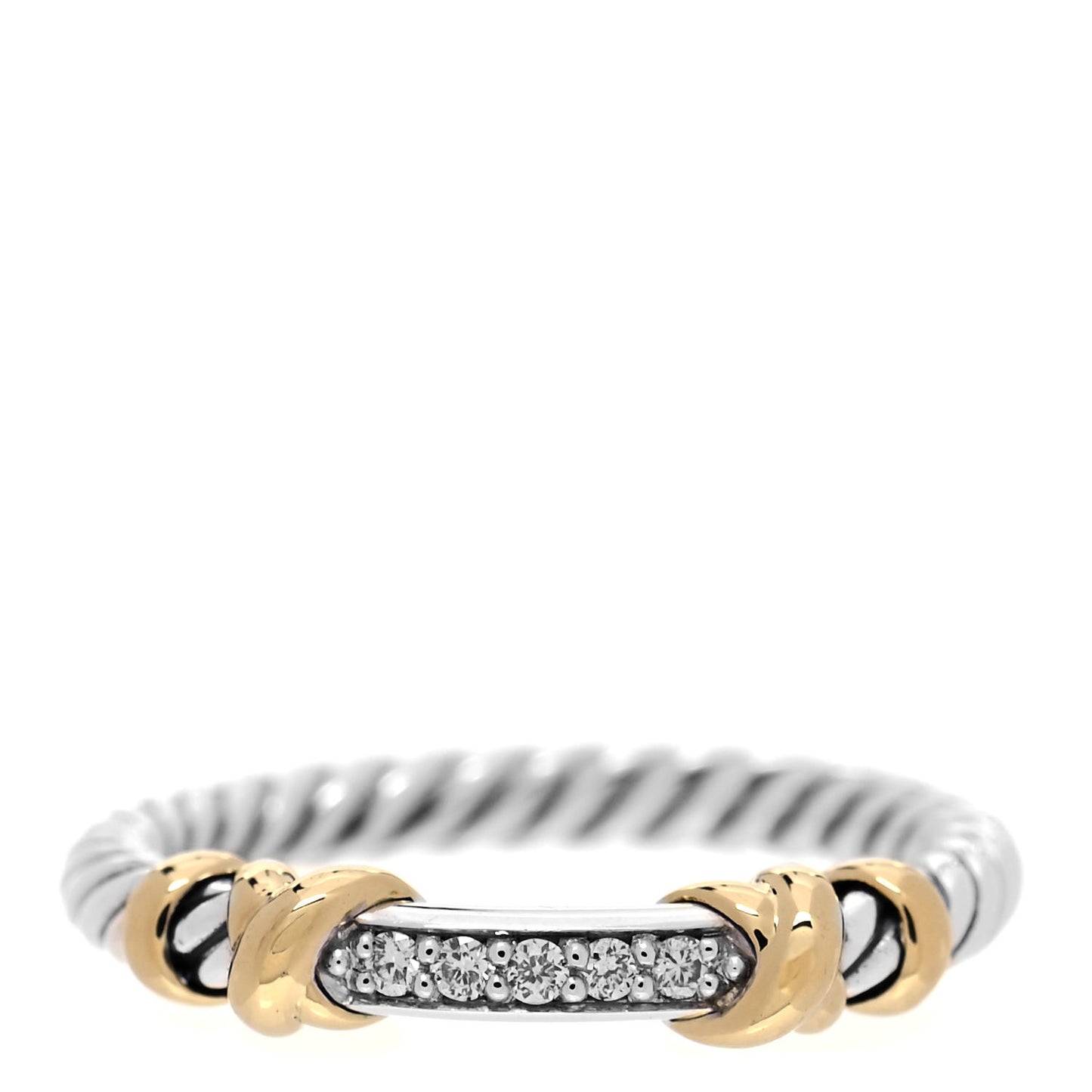 Sterling Silver 18K Yellow Gold Diamond Petite Helena Wrap Ring 52 6