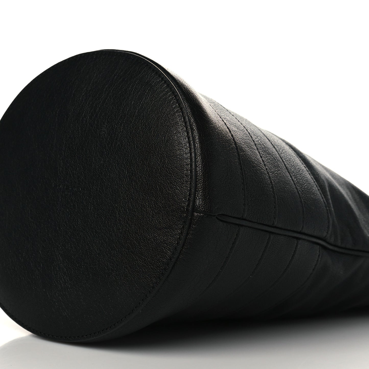 Lambskin Seau Fermoir Bucket Bag Black
