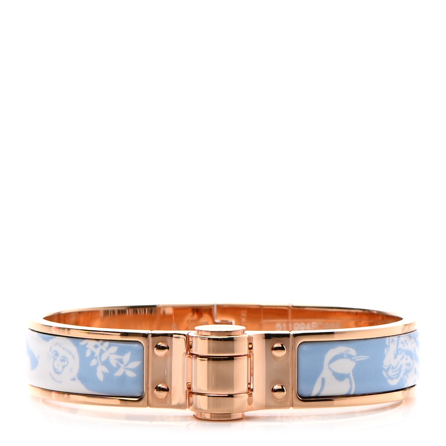Enamel Printed Narrow Tendresse Feline Tattoo Charniere Bracelet S Miami