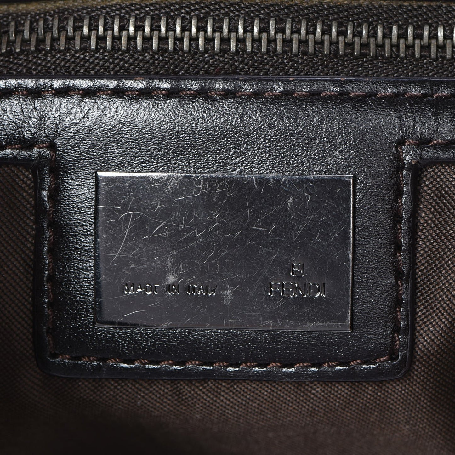Zucchino Cuoio Shoulder Bag Mogano Panna Testa di Moro