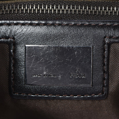 Fendi Zucchino Cuoio Shoulder Bag Mogano Panna Testa di Moro 7 of 11