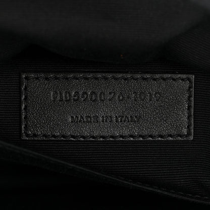 Saint Laurent Calfskin Crocodile Embossed Monogram Belt Bag Black 7 of 12