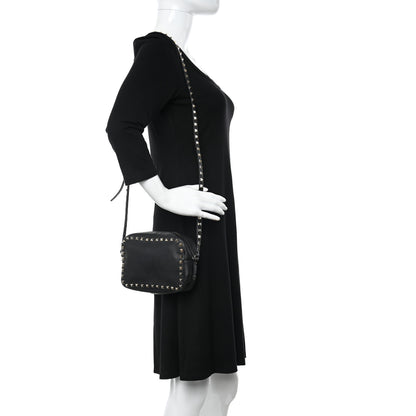 Valentino Garavani Pebbled Calfskin Rockstud Camera Crossbody Bag Black 2 of 11