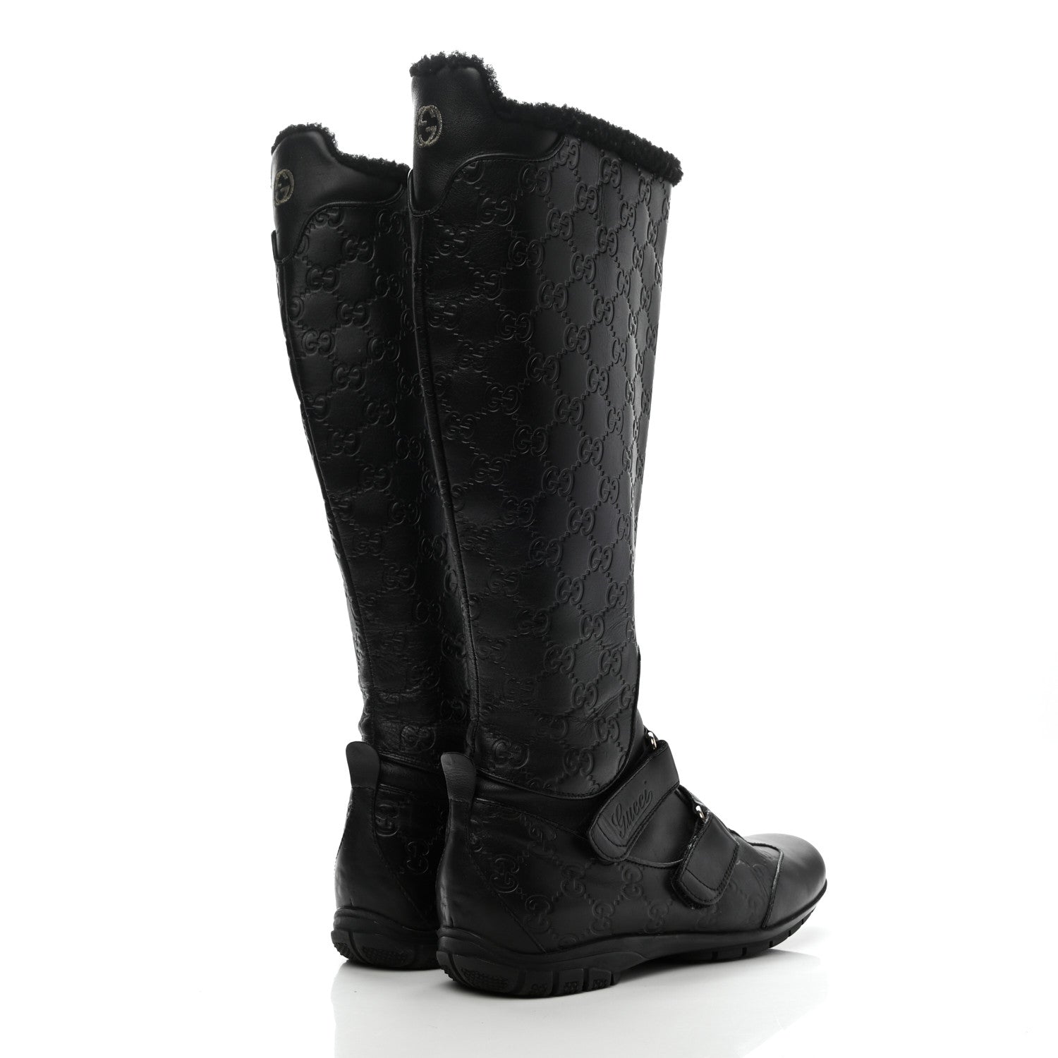 Gucci Guccissima Signature High Boots 37 Black 4 of 7