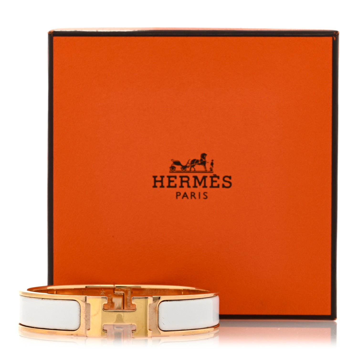 Hermes Enamel Narrow Clic Clac H Bracelet PM White 5 of 5