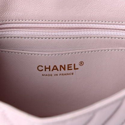 Chanel Calfskin Chevron Quilted Mini Rectangular Flap Light Pink 6 of 9