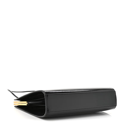 Saint Laurent Nappa Patent Calfskin Two-Toned Gaia Shoulder Bag Sea Salt Black 7 of 23