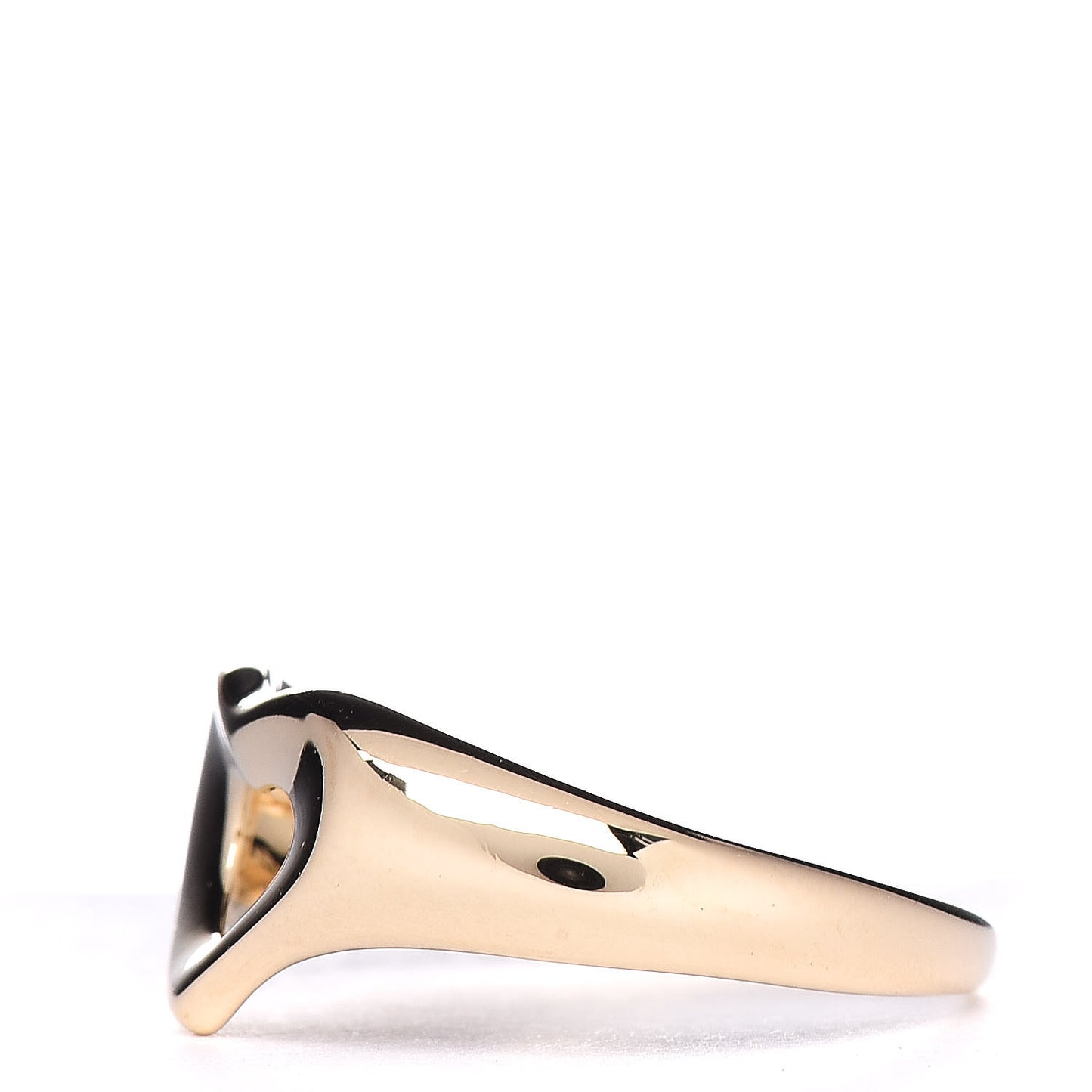 18K Yellow Gold Open Heart Ring 53 6.5