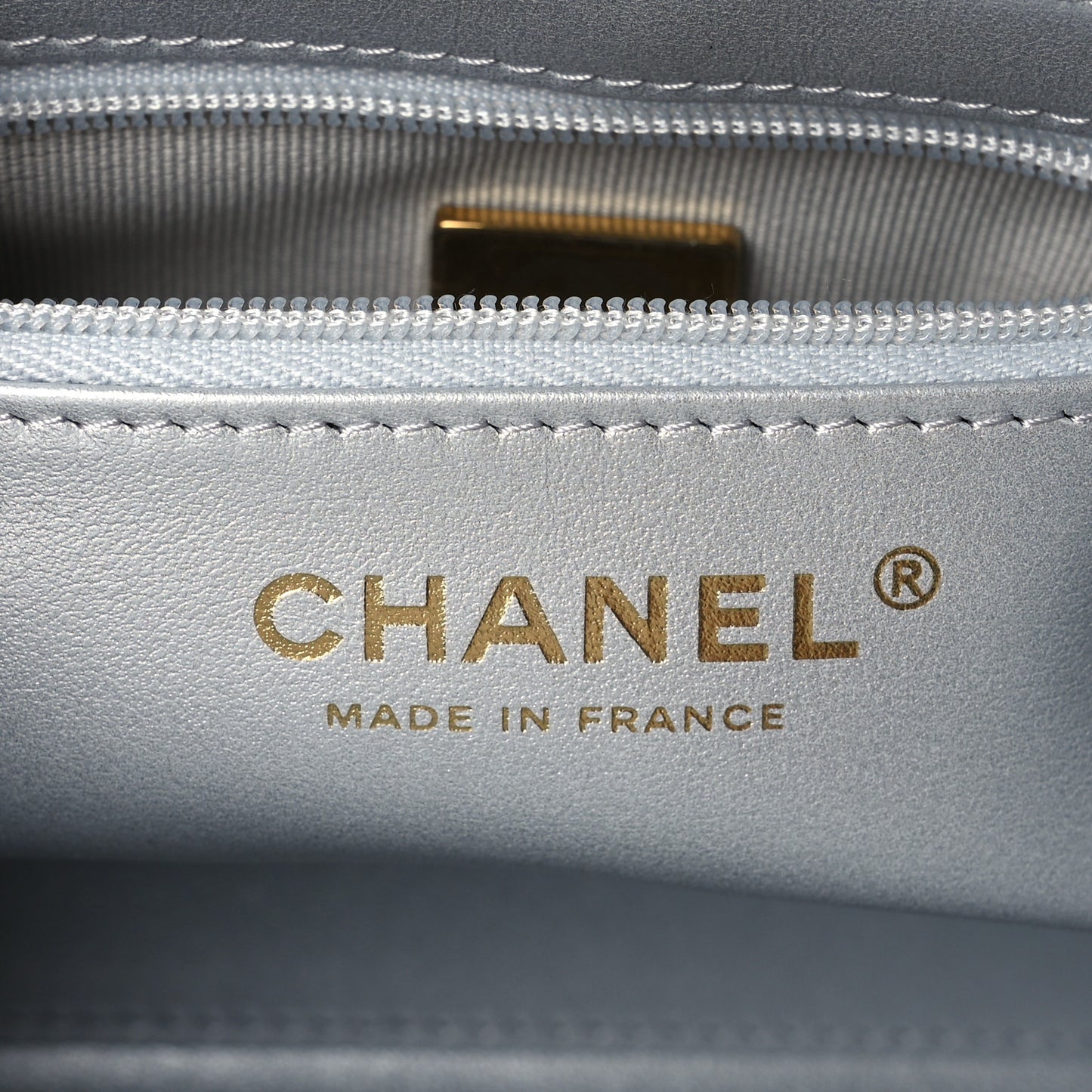 Metallic Aged Calfskin Quilted Nano Kelly Shopper Silvery