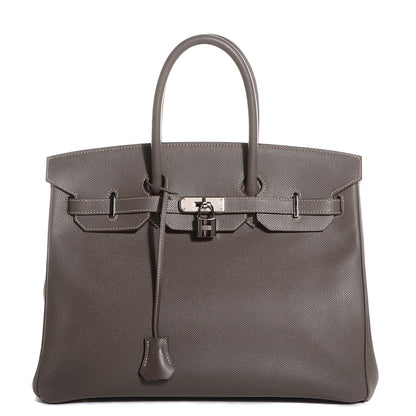 Hermes Epsom Candy Birkin 35 Etain Bleu Thalassa 1 of 23