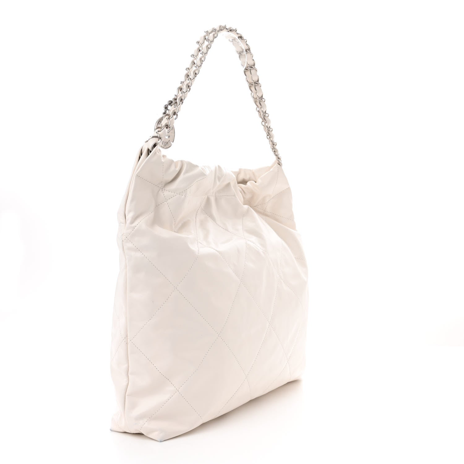 Chanel Shiny Calfskin Quilted Small Chanel 22 White 4 of 14