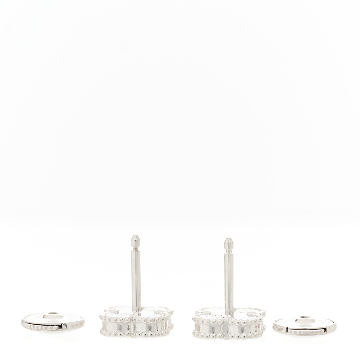 Van Cleef & Arpels 18K White Gold Mother of Pearl Sweet Alhambra Earrings 3 of 5