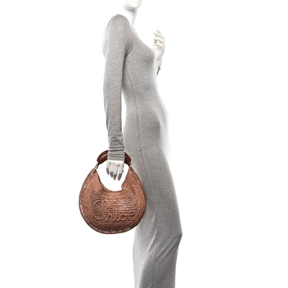 Chloe Raffia Calfskin Summer Banana Hobo Summery Beige 2 of 10