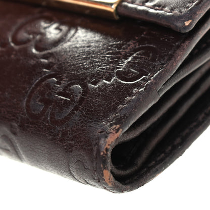 Gucci Guccissima Metal Bar French Flap Wallet Dark Chocolate 9 of 18