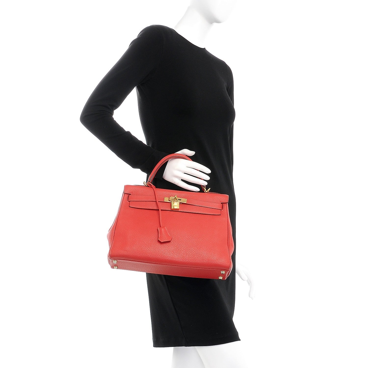 Hermes Taurillon Clemence Kelly Retourne 28 Rouge Pivoine 2 of 17