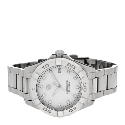 Tag Heuer Stainless Steel Diamond Mother of Pearl 33mm Aquaracer Lady Quartz Watch WAF1313 2 of 5
