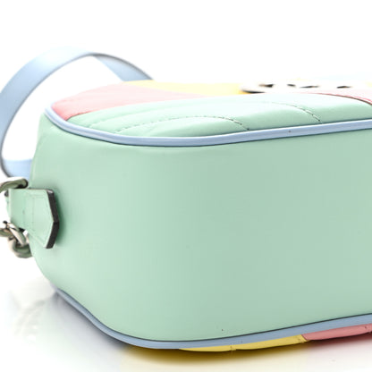 Gucci Calfskin Matelasse Diagonal Small GG Marmont Chain Shoulder Bag Multicolor Pastel 10 of 13