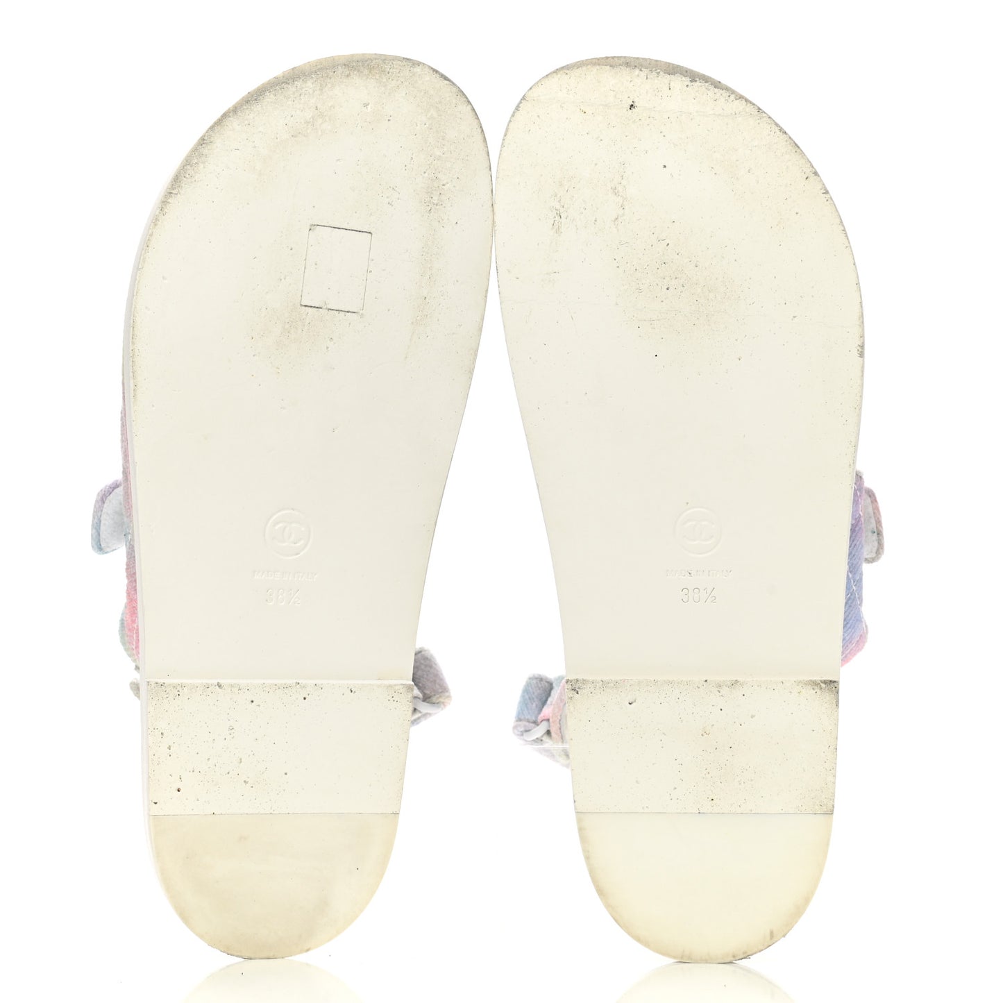 Printed Fabric Quilted Dad Sandals 38.5 Green Pink Blue