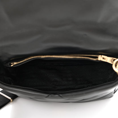 Prada Nappa Re-Nylon Triangle Quilted Patchwork System Flap Shoulder Bag Black 5 of 13