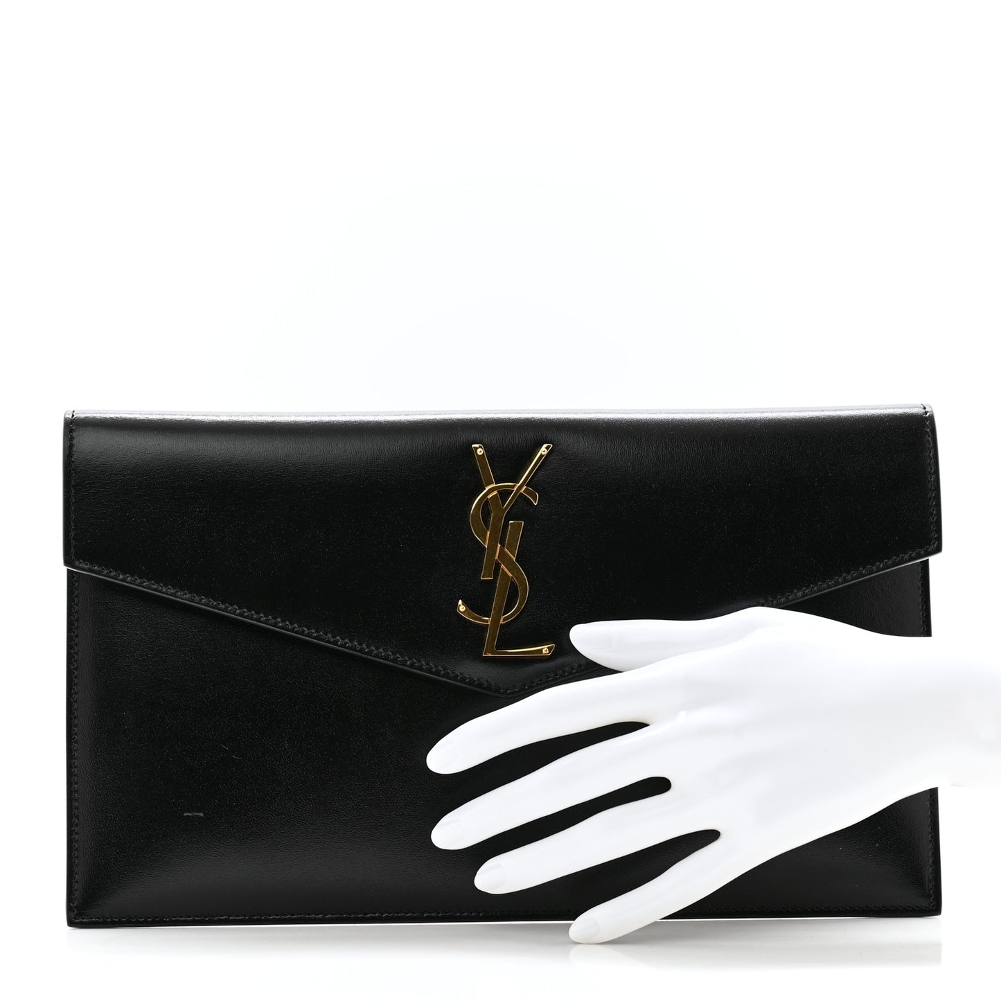Smooth Shiny Calfskin Monogram Uptown Pouch Black