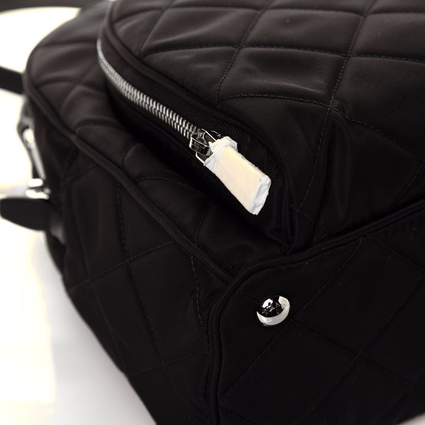 Nylon Tessuto Impuntu Quilted Backpack Black