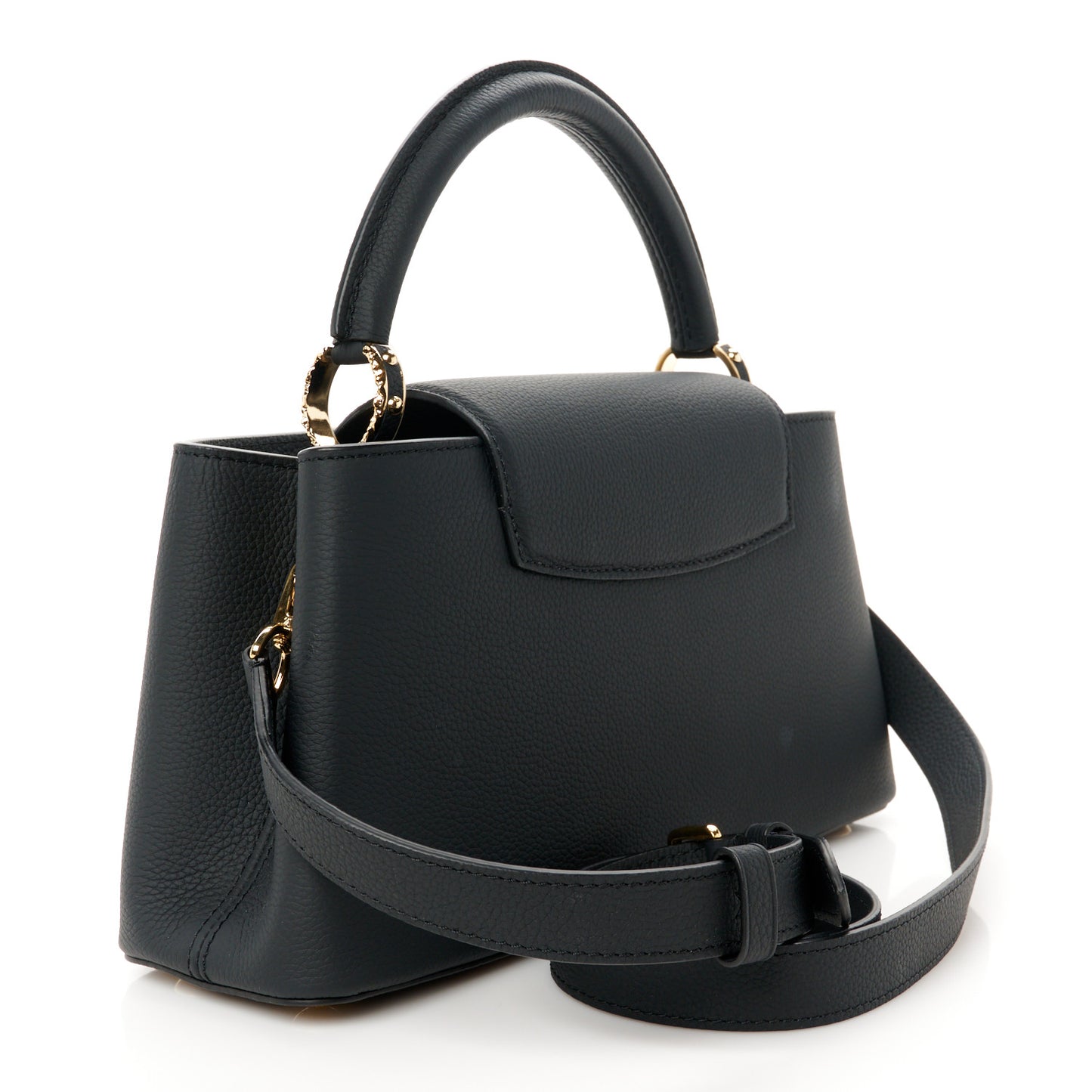Taurillon LV Crush Capucines East West MM Black
