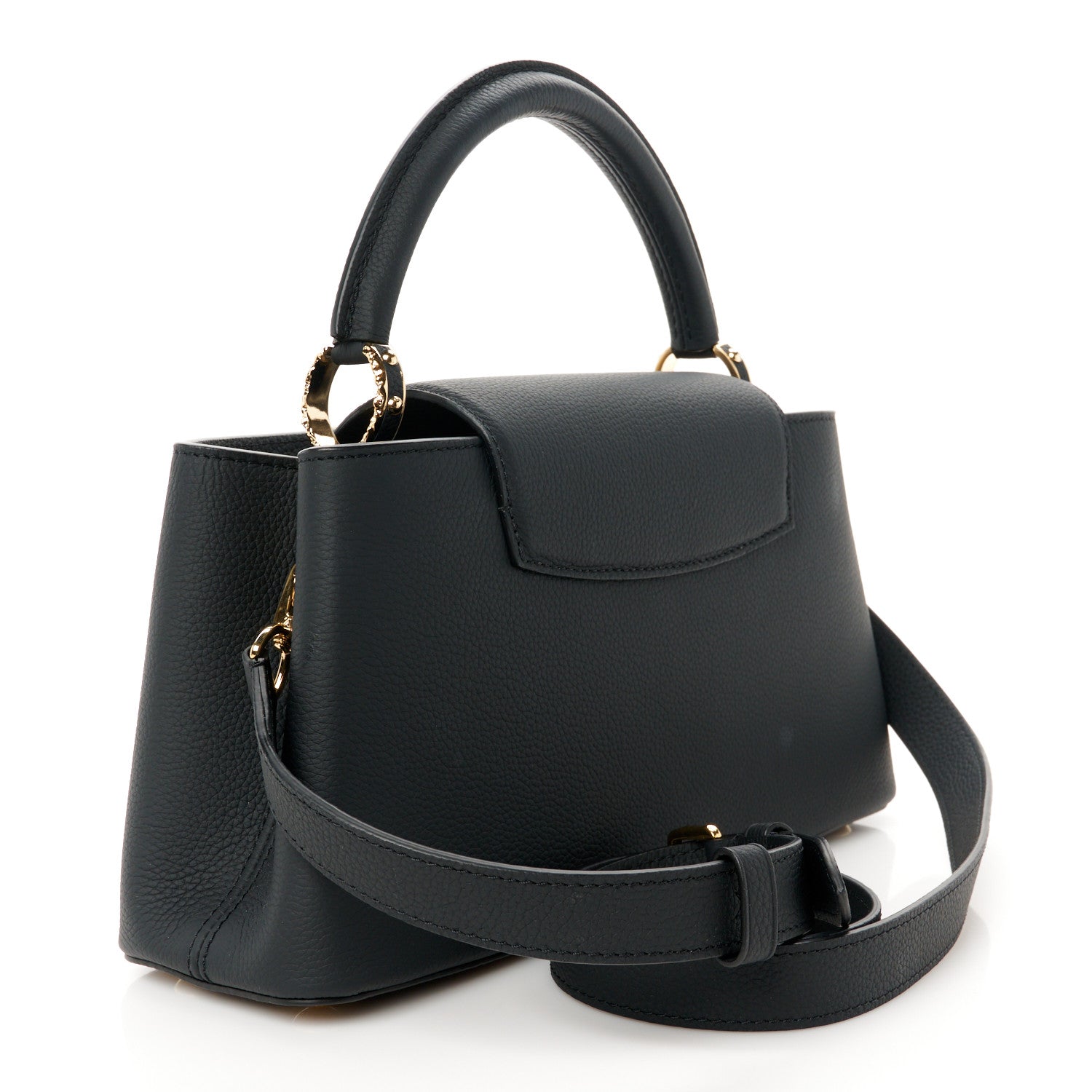 Louis Vuitton Taurillon LV Crush Capucines East West MM Black 3 of 9