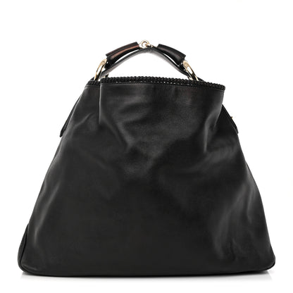 Gucci Calfskin Large Horsebit Chain Hobo Black 1 of 14