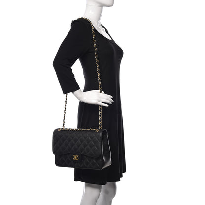 Chanel Caviar Quilted Jumbo Double Flap Black 2 of 10
