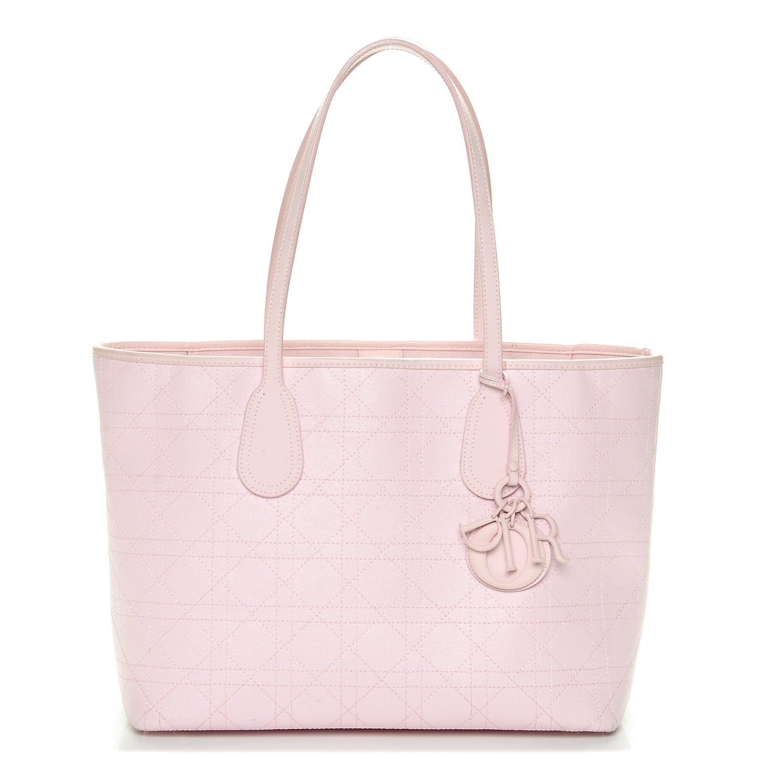 Christian Dior Coated Canvas Cannage Panarea Shopping Tote Light Pink 1 of 7