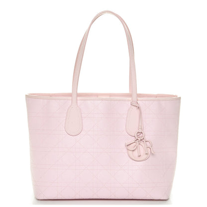 Christian Dior Coated Canvas Cannage Panarea Shopping Tote Light Pink 1 of 7