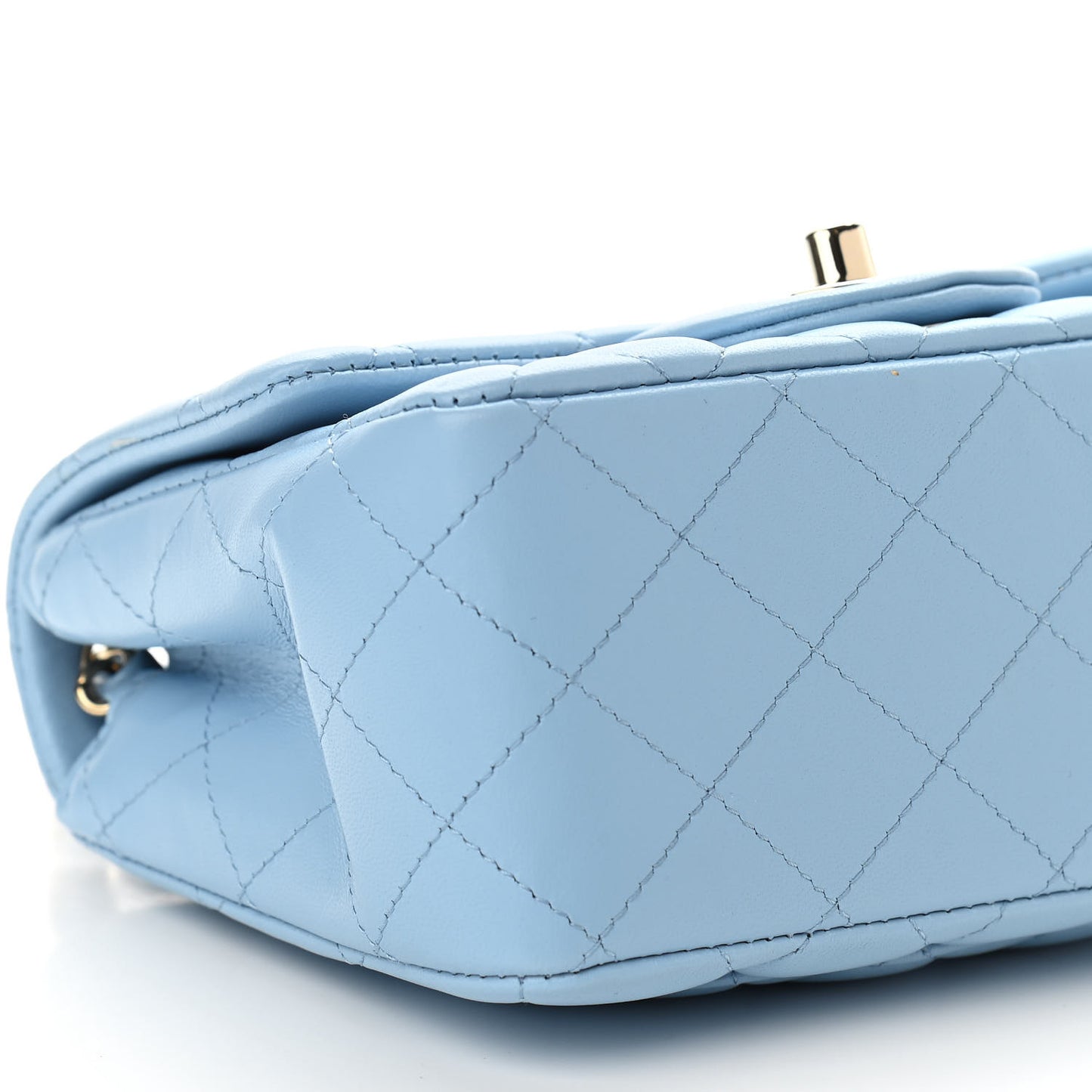 Lambskin Quilted Mini Square Flap Light Blue
